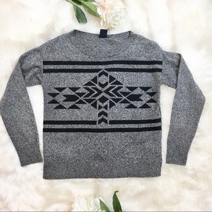 Gap grey aztec print wool sweater